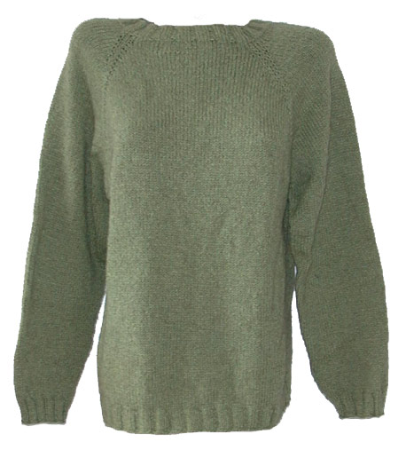 Sage green cashmere raglan - long sleeves